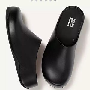 Fitflop shuv clogs black leather loafers